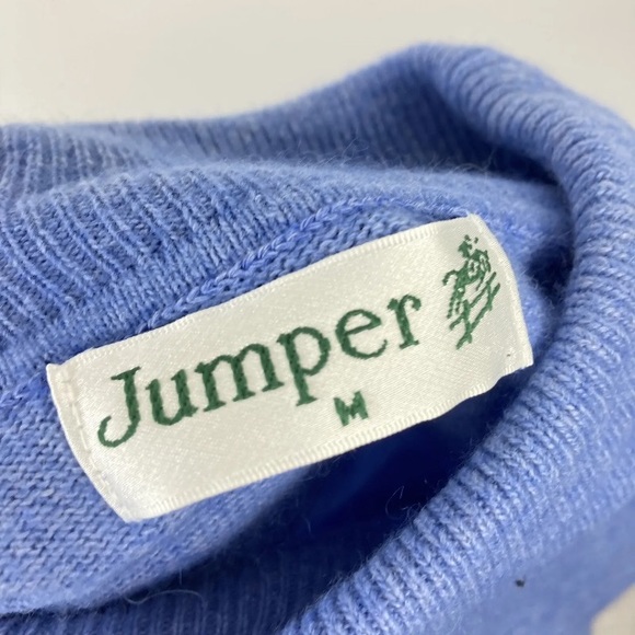 Womens Cashmere Angora Blend Jumper Roll Neck Wool Sweater Blue M Soft Fine Knit - Picture 8 of 8